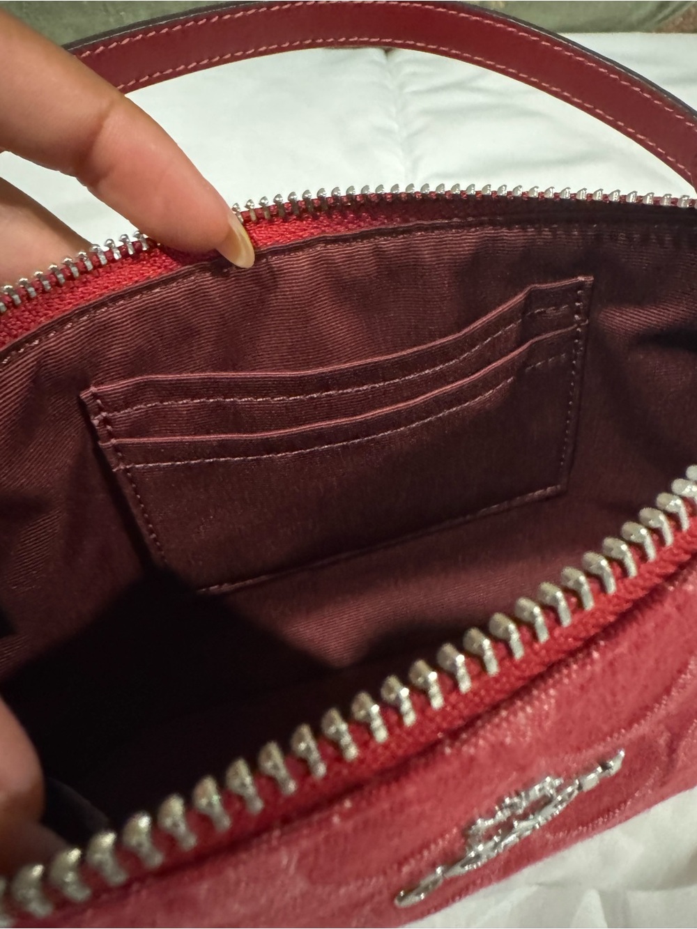 COACH Red Denim Nolita 19 - Picture 8 of 9